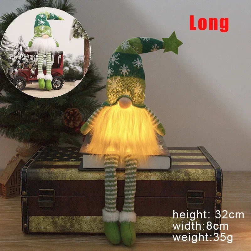 Light-Up Knitted Gnome — Standing or Long-Legged