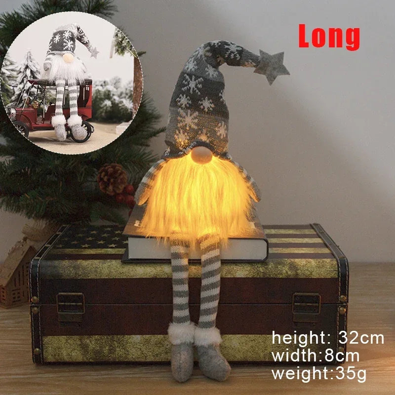 Light-Up Knitted Gnome — Standing or Long-Legged