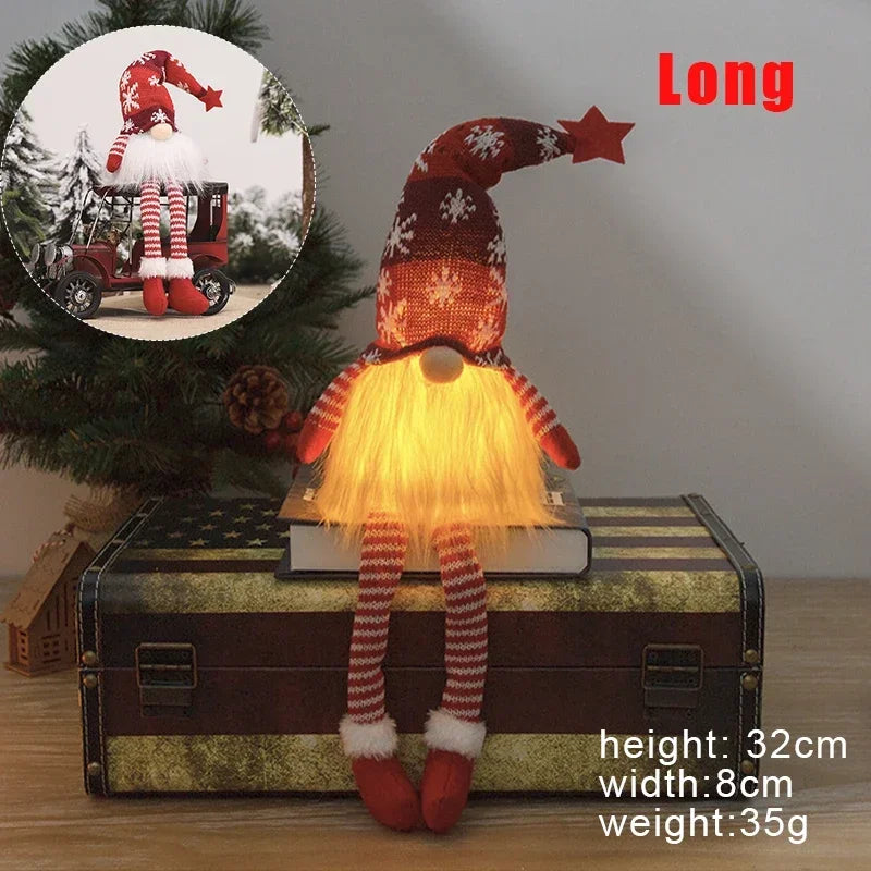 Light-Up Knitted Gnome — Standing or Long-Legged