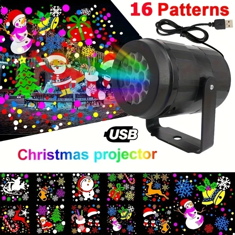 Snowflake Christmas Projector — 16 Rotating Patterns