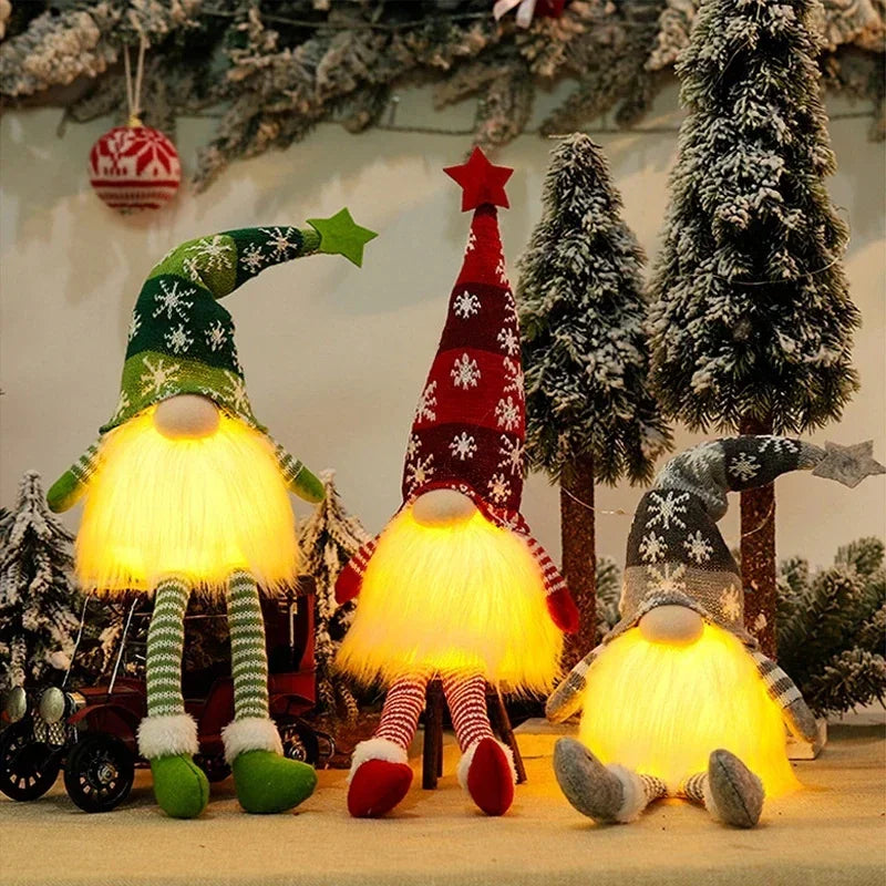 Light-Up Knitted Gnome — Standing or Long-Legged