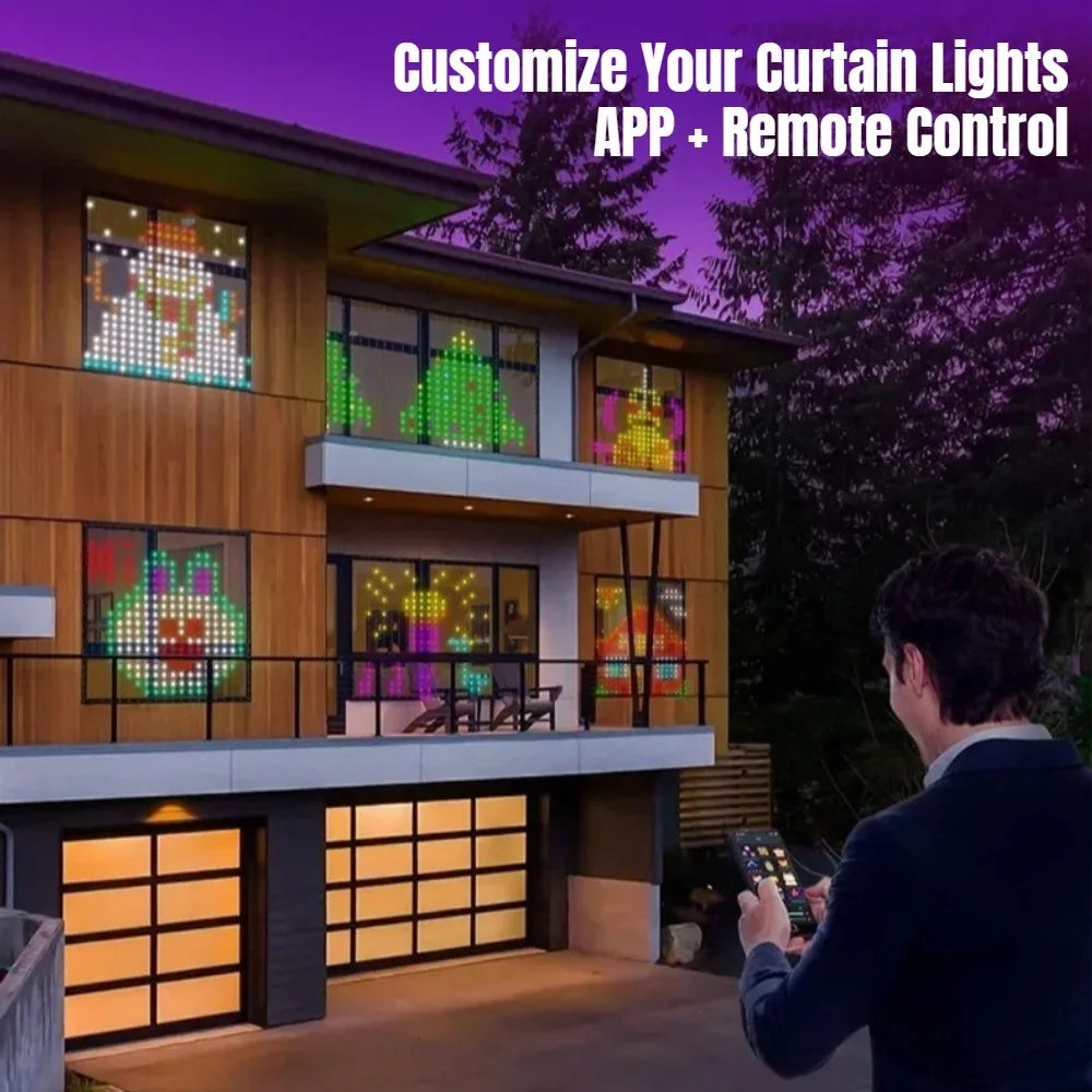 App-Controlled LED Curtain Lights — Music Sync and Custom Patterns