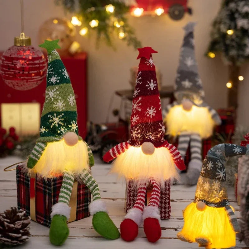 Light-Up Knitted Gnome — Standing or Long-Legged
