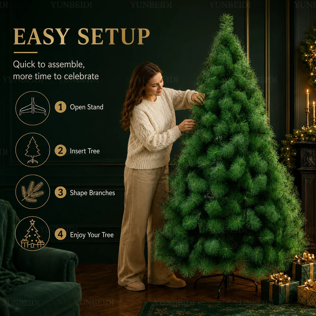 Artificial Pine Christmas Tree — 90 to 240cm, Bare or Pre-Lit