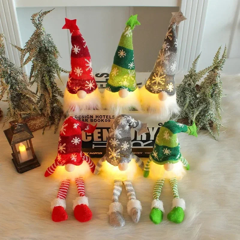 Light-Up Knitted Gnome — Standing or Long-Legged